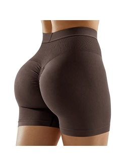 Women Booty Seamless Biker Shorts Tummy Control High Waisted Workout Pro Shorts