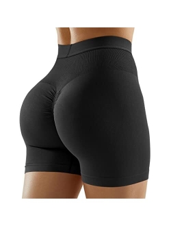 Women Booty Seamless Biker Shorts Tummy Control High Waisted Workout Pro Shorts