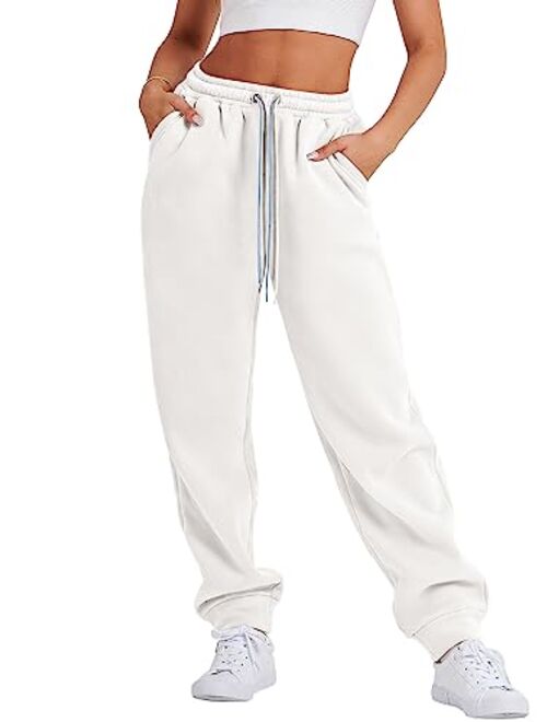 ANRABESS Women Sweatpants Baggy High Waist Fleece Athletic Jogger Pant Trousers Y2K Teen Girls