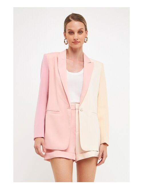 ENDLESS ROSE Women's Colorblock Blazer