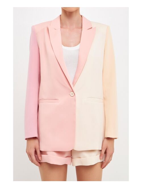 ENDLESS ROSE Women's Colorblock Blazer