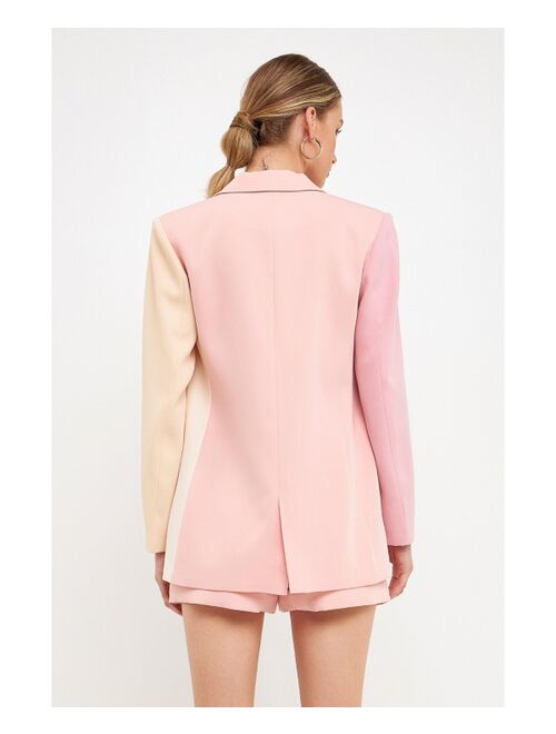 ENDLESS ROSE Women's Colorblock Blazer