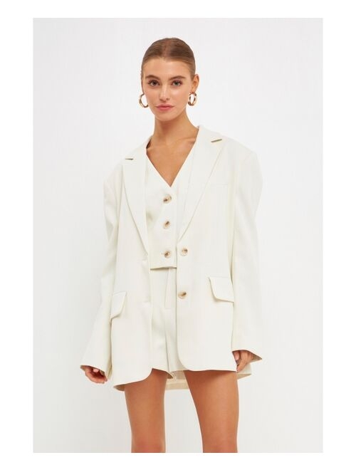 ENDLESS ROSE Women's Buttery 2 Button Blazer