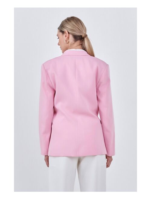 ENDLESS ROSE Women's Double Breast Basic Blazer