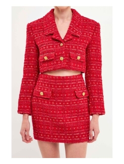 Women's Cropped Tweed Jacket