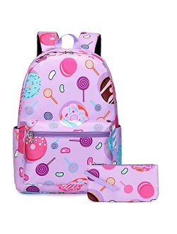 Meisohua School Backpacks Girls Unicorn Backpack with Lunch Bag and Pencil Case Kids 3 in 1 Bookbags School Bag Set