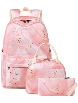 BTOOP School Backpacks for Teen Girls Bookbags Lightweight Canvas Backpack Schoolbag Set