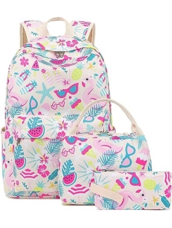 Bluboon School Backpack for Girls Teens Bookbag Set Laptop Backpack Lunch Box with Pencil Bag (Tie Dye Blue)