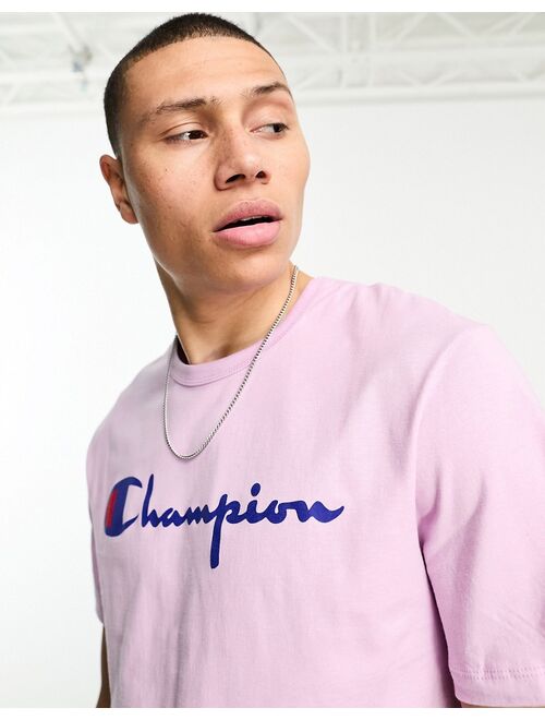 Champion large logo T-shirt in lilac