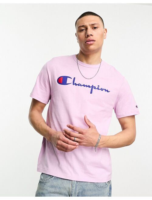 Champion large logo T-shirt in lilac