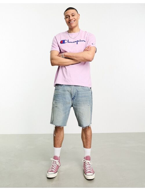 Champion large logo T-shirt in lilac