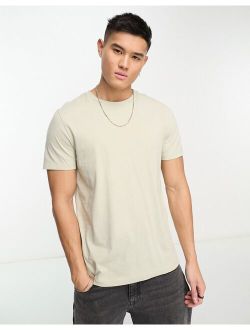 t-shirt with crew neck in stone
