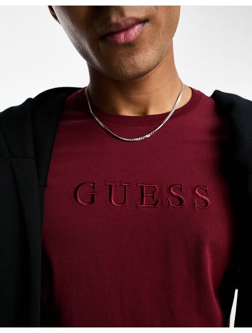 Guess Originals t-shirt with chest triangle logo in burgundy