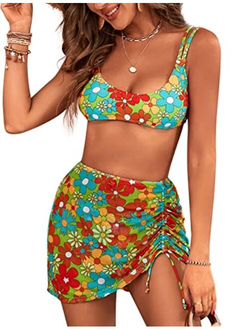 Blooming Jelly Womens Tummy Control Bathing Suits Modest High Waisted Bikini Sets Cute Halter 2 Piece Swimsuit