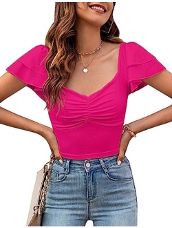 Women's Crop Tops Y2k Shirts Summer Sexy Going Out Outfits Fashion 2023