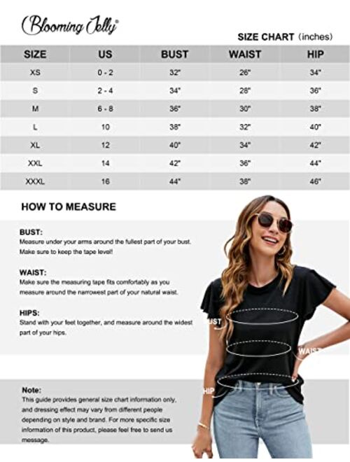 Blooming Jelly Womens Plus Size Tshirts Short Sleeve Crew Neck Shirt Summer Casual Top Tee