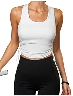 Womens Workout Tank Tops Backless Crop Tanks Open Back Top Athletic Tank Tops Muscle Yoga Gym Clothes