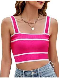 Womens Crop Tops Ribbed Tank Tops Sleeveless Summer Tops Going Out Outfits