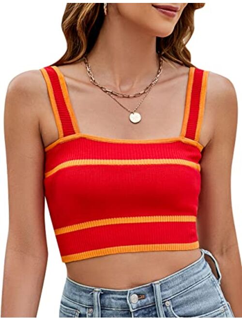 Blooming Jelly Womens Crop Tops Ribbed Tank Tops Sleeveless Summer Tops Going Out Outfits