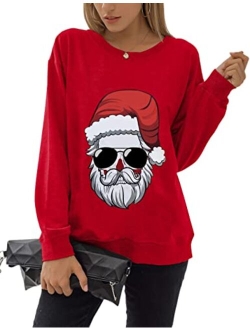 Women's Crewneck Sweatshirt Skull Graphic T Shirts Long Sleeve Top Pullover Oversized Sweaters