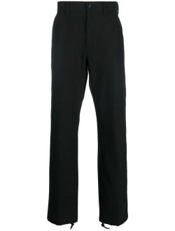 drawstring-hem cotton trousers