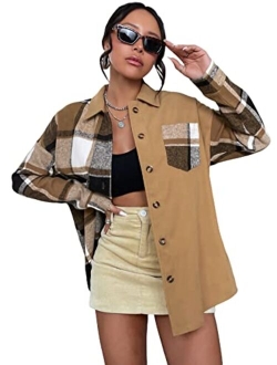 Women's Plaid Shirts Oversized Flannels Shacket Jacket