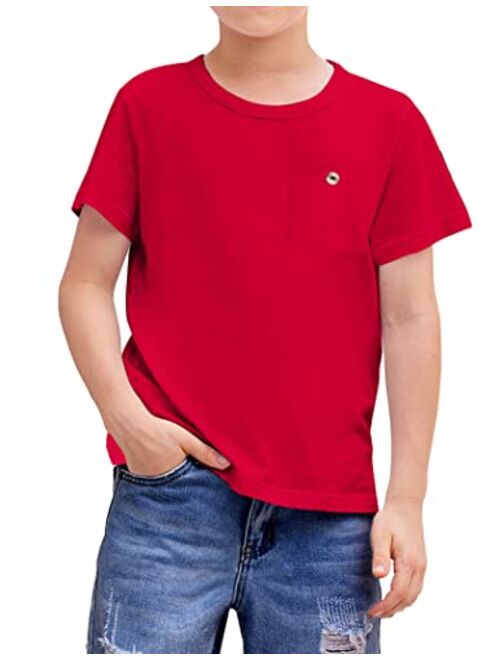 Arshiner Boys Cotton Hipster Crewneck T-Shirt Solid Color Pullover Tee for Kids Tops