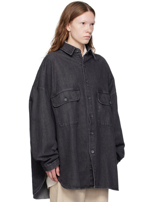 The Frankie Shop Gray Dallas Denim Shirt