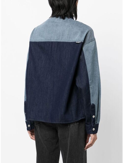 izzue panelled denim shirt