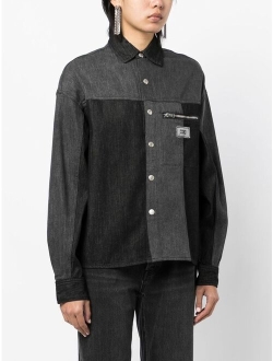 izzue panelled denim shirt