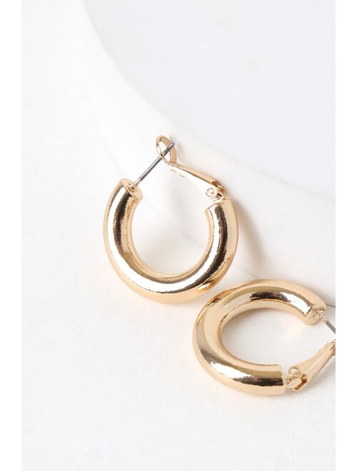 Lulus Tantalizing Gold Hoop Earrings