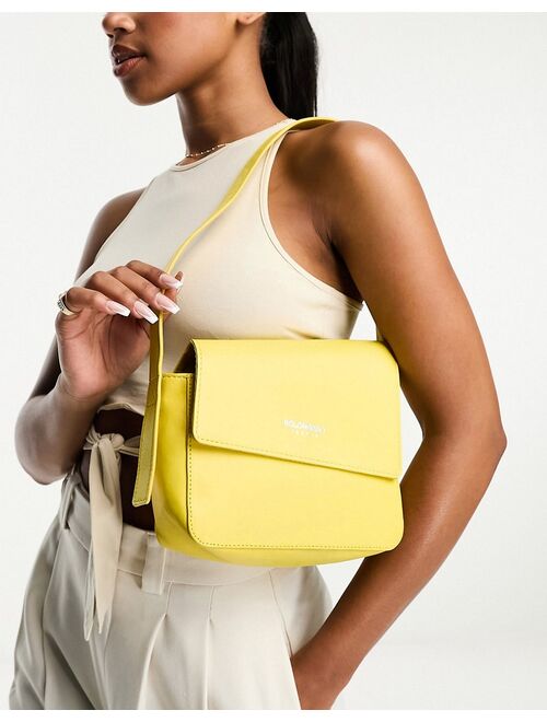 Bolongaro Trevor angular leather shoulder bag in butter yellow