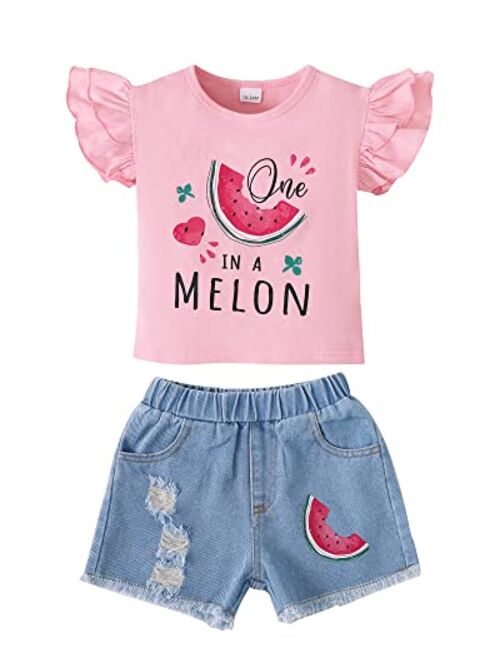 OLLUISNEO Toddler Boys Girl Clothes Dinosaur Flowers Print Short Sets Cute Baby Little Kid Summer Outfits 2t 3t 4t 5t 6t