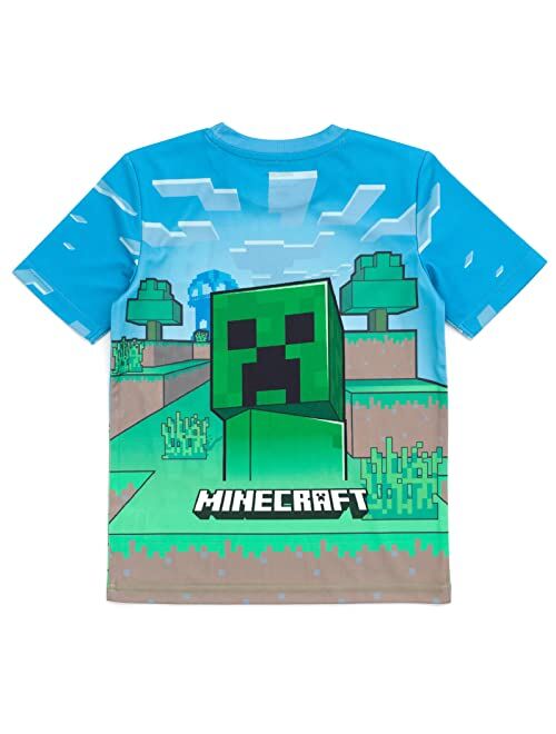 Minecraft Creeper T-Shirt and Shorts Outfit Set Little Kid to Big Kid