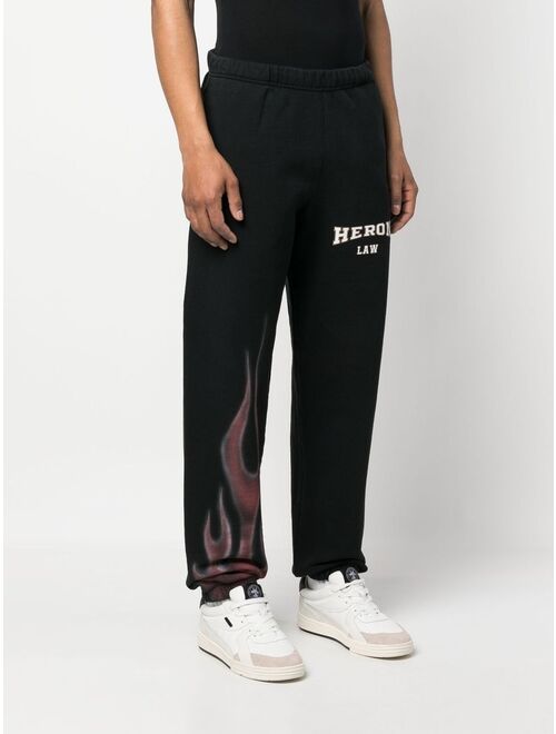 Heron Preston flame-print cotton track pants