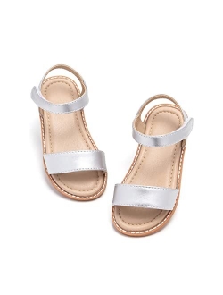 Otter MOMO Girls Sandals Open Toe Princess Flat Sandals with Ruffle Summer Sandals