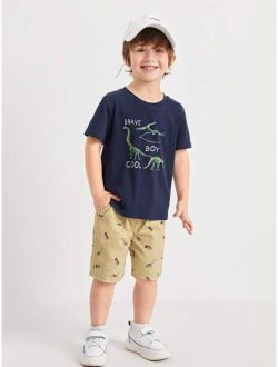 Kids EVRYDAY Toddler Boys Dinosaur Letter Graphic Tee & Shorts