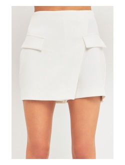 Women's Front Wrap Mini Skort