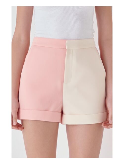 ENDLESS ROSE Women's Colorblock Shorts