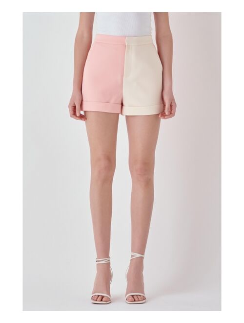 ENDLESS ROSE Women's Colorblock Shorts