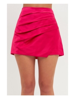 Women's High-Waisted Satin Skort