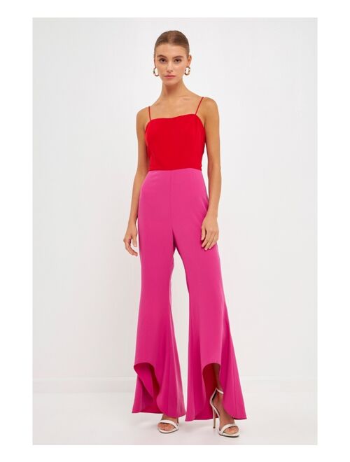 ENDLESS ROSE Women's Colorblock Jumpsuit