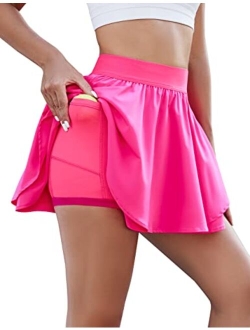 Womens Pleated Tennis Skirt High Waisted Golf Skirts Quick Dry Athletic Skort 2.5 inch with Pockets