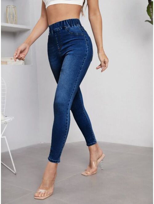 SHEIN Essnce High Waist Skinny Jeans