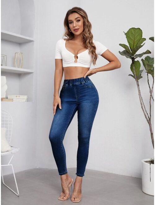 SHEIN Essnce High Waist Skinny Jeans