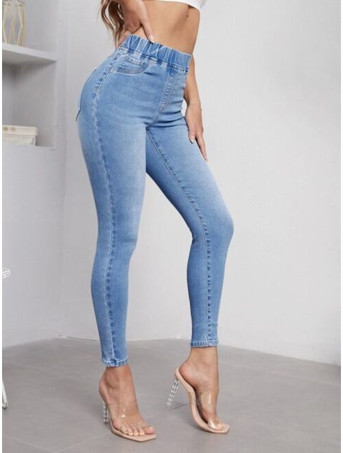 SHEIN Essnce High Waist Skinny Jeans