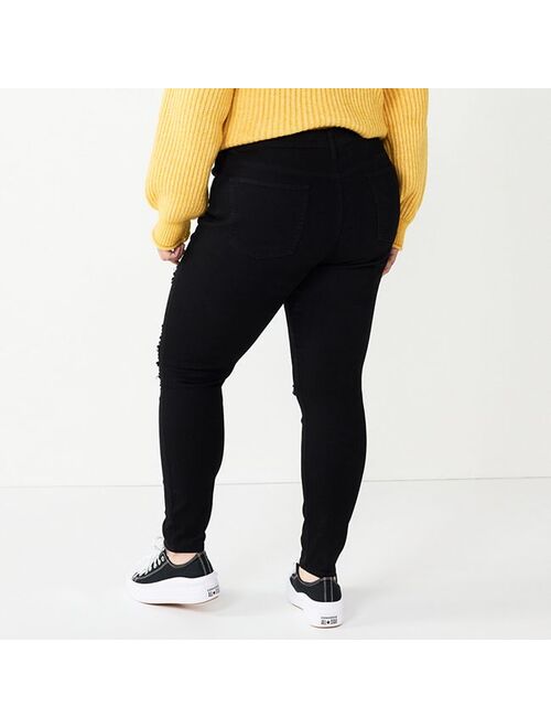 Juniors' Plus Size SO Destructed High-Rise Jeggings