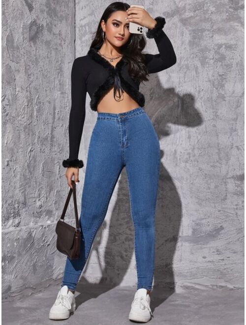 SHEIN Essnce High Waist Skinny Jeans