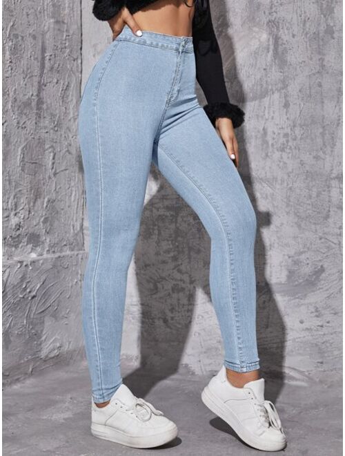 SHEIN Essnce High Waist Skinny Jeans