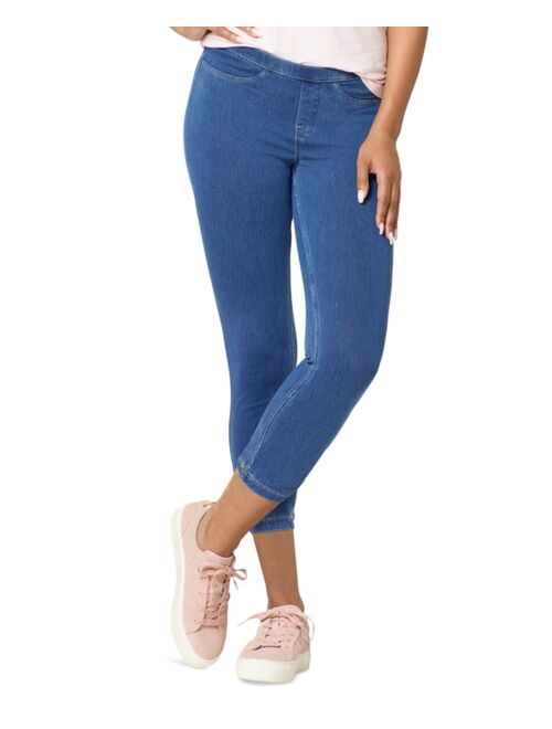 HUE Women's Mid-Rise Pull-On Denim Capri Leggings